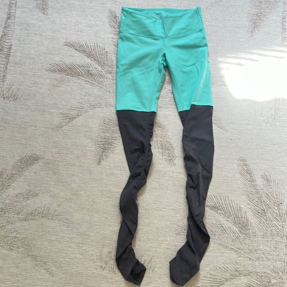 ALO Yoga Goddess Legging XS Mint Green/Grey